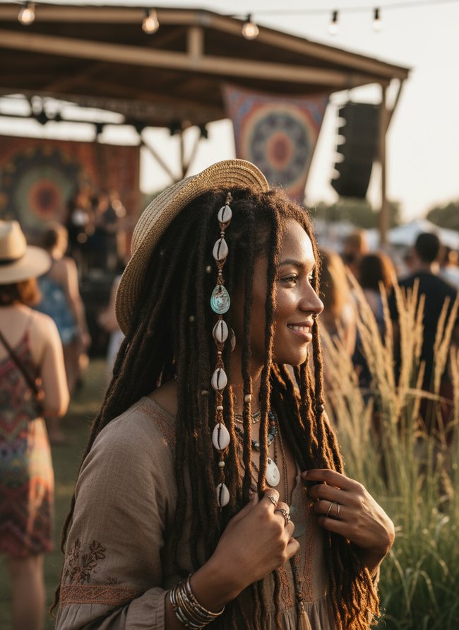 Bohemian Shell Loc Clips