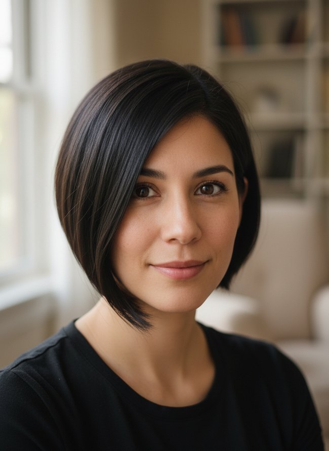 Sleek Side Part Bob