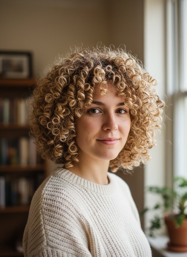 Layered Curly Bob
