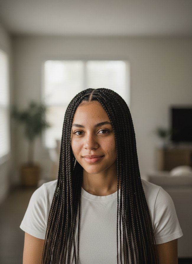 Neat Box Braid Micro Plaits