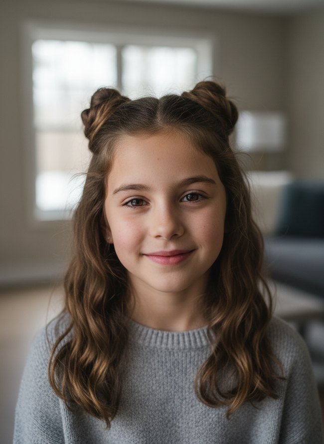 Half-Up Space Bun Twist