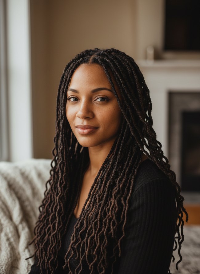 Velvet Faux Locs Style