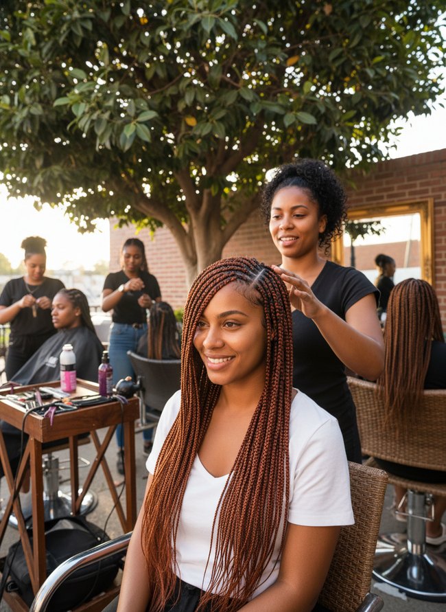 Side Part Knotless Braids