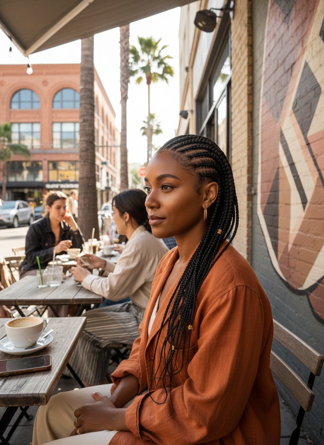 Geometric Side Cornrow Art