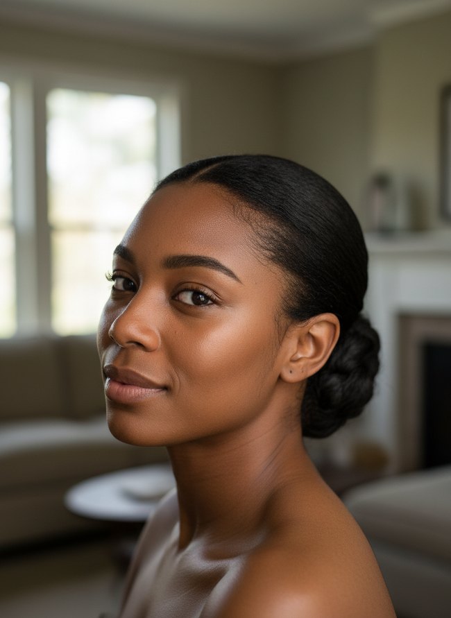 Sculpted Nape Top Knot