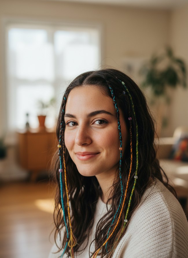 Colorful Thread Hair Wraps