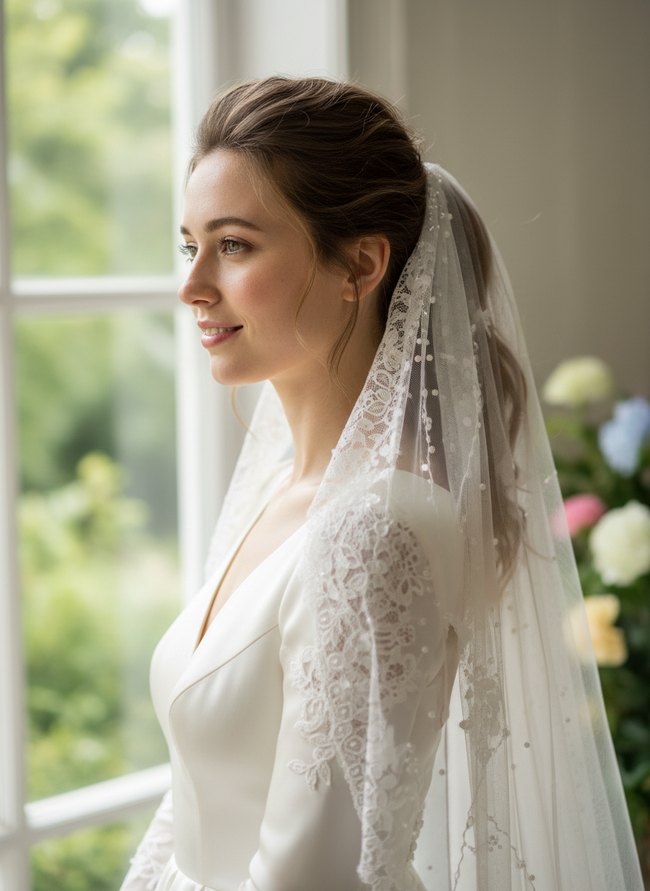Puffed Ponytail Veil Charm