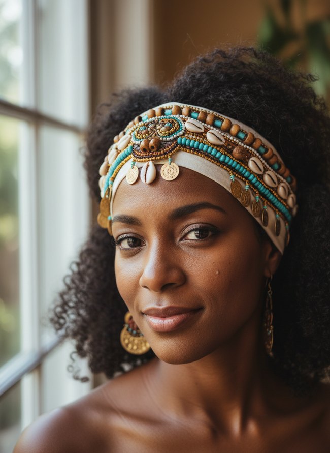 Boho Beaded Headwrap