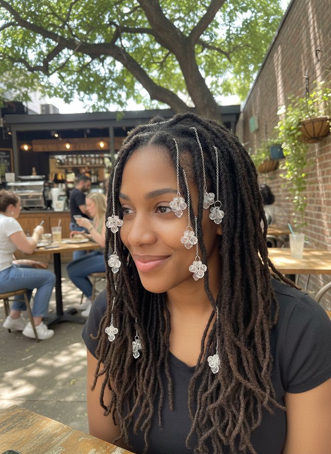Crystal Dangle Loc Pins