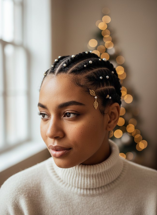 Jeweled Cornrow Design