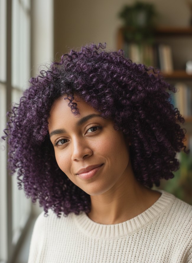 Deep Violet Crochet Coils