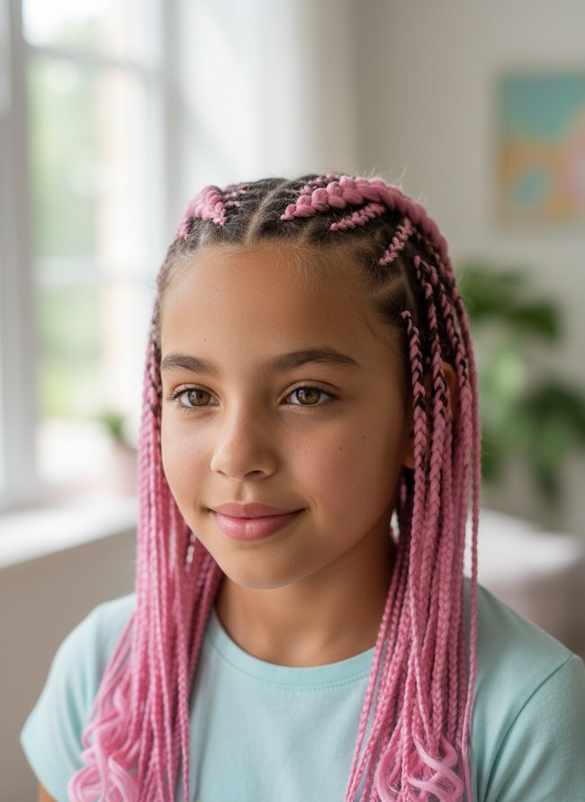 Bubblegum Pink Micro Braids