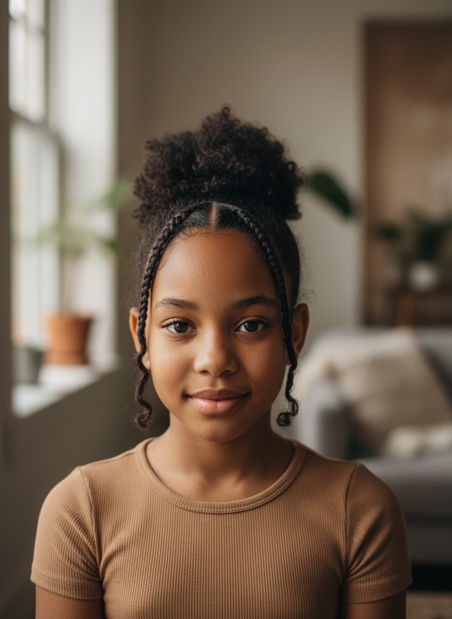 Bun with Front Braids