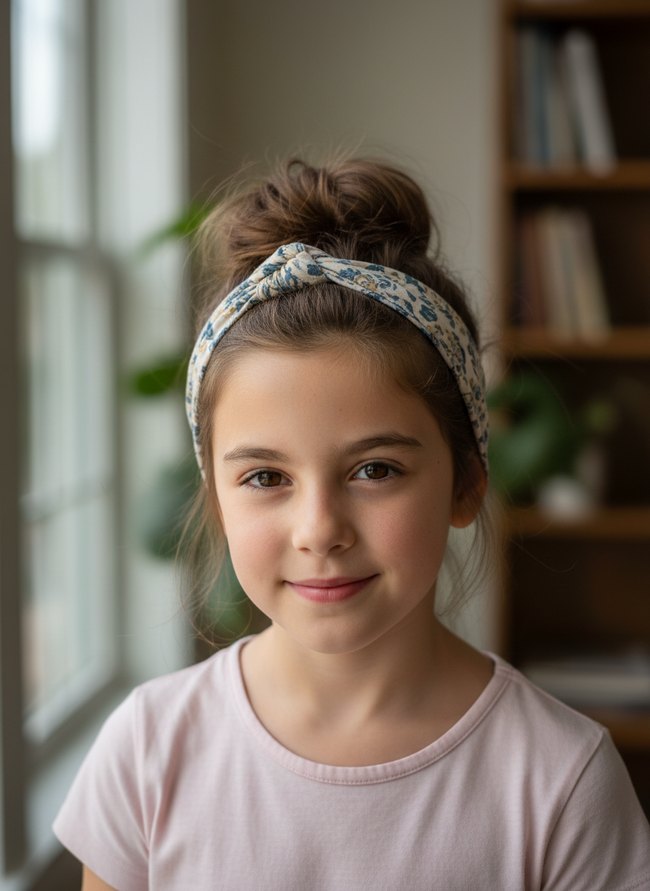 Messy Bun Headband Style