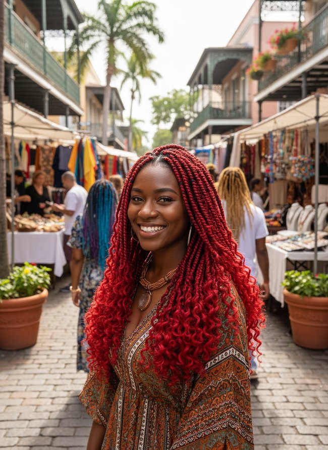 Fiery Red Defined Twists