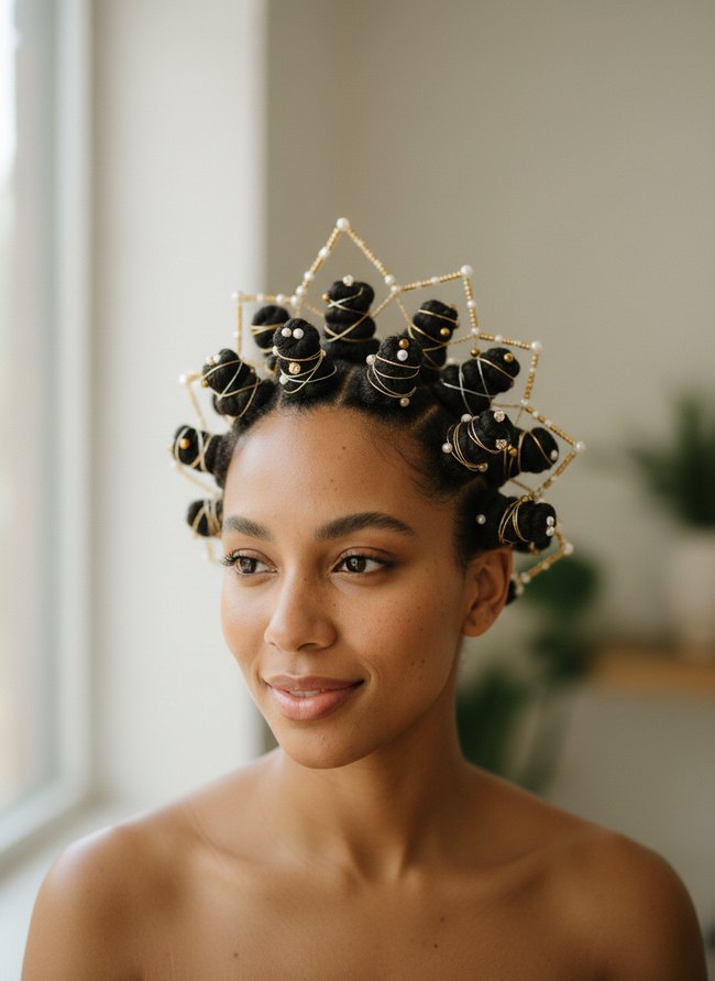 Ornate Beaded Bantu Knots