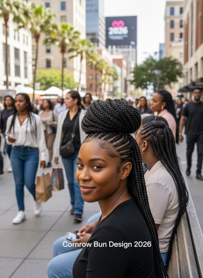 Cornrow Bun Design 2026