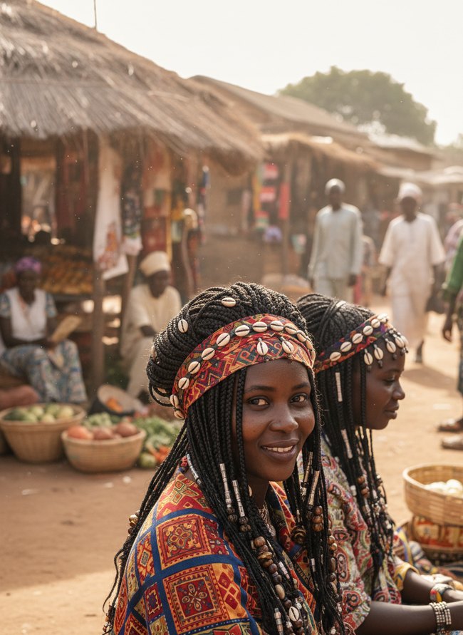Patterned Scarf Fulani Braids