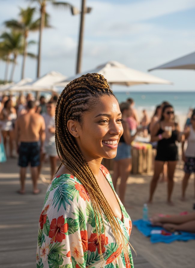 Mohawk Inspired Cornrow Updo