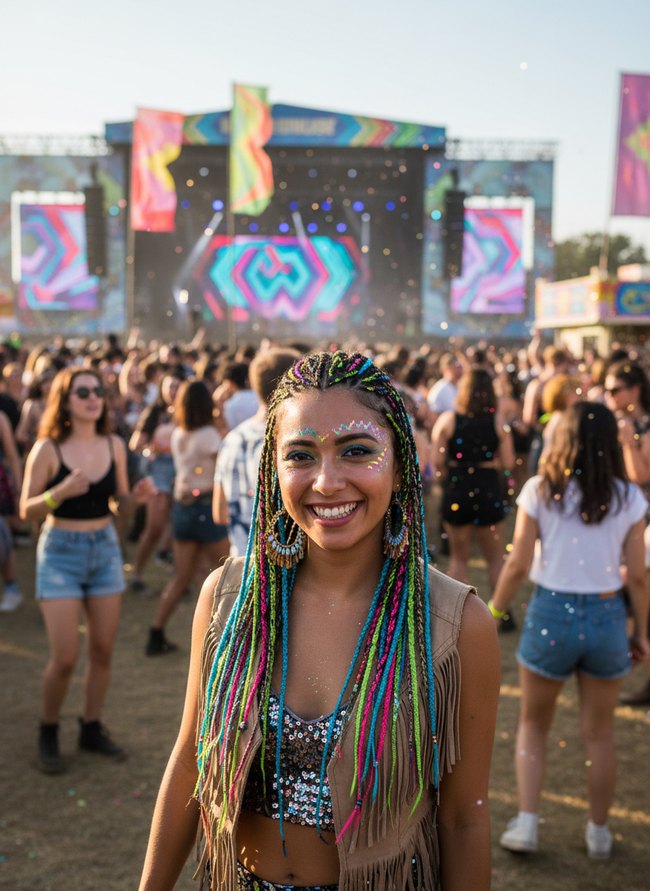 Neon Pop Zigzag Braids