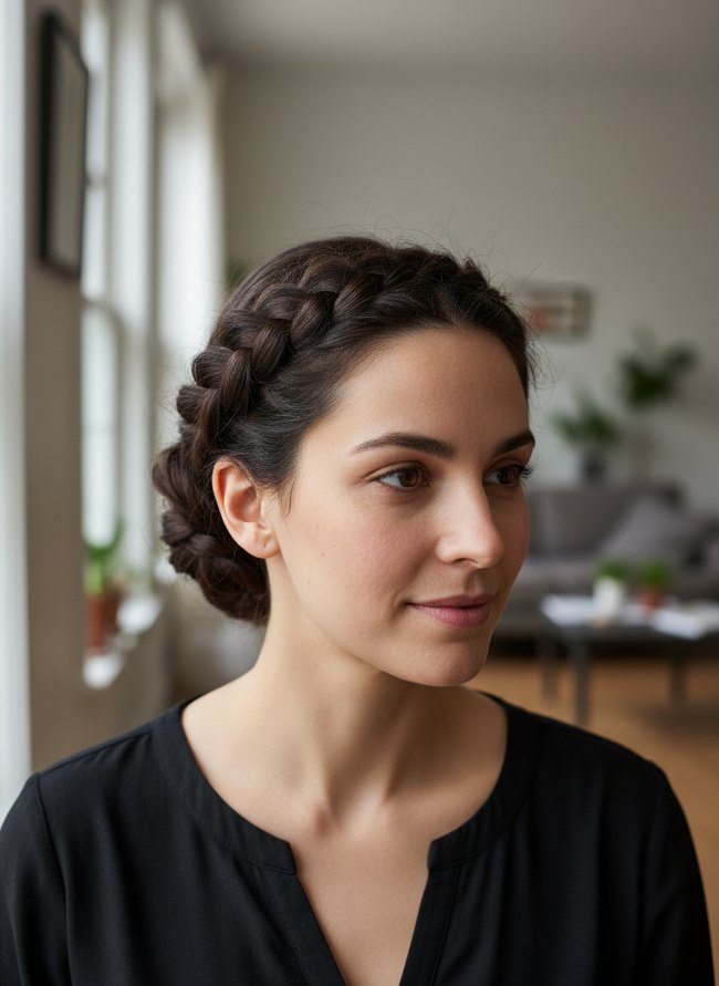 Braided Crown Bun