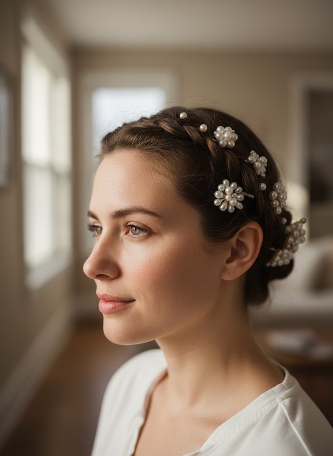 Pearl Embellished Hair Pins