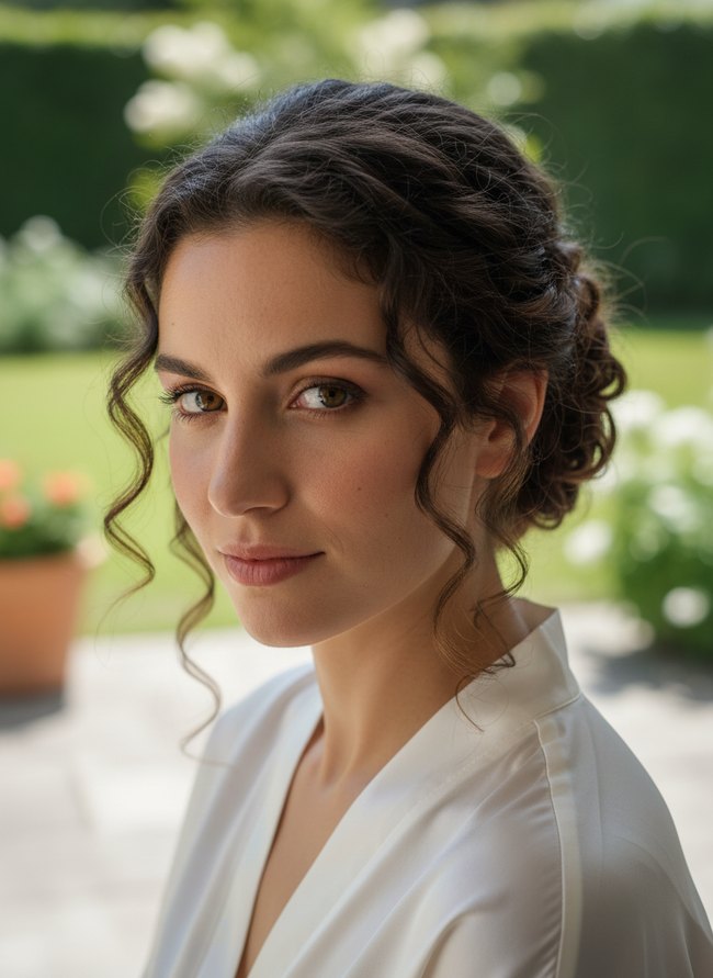 Chignon With Face-Framing Tendrils