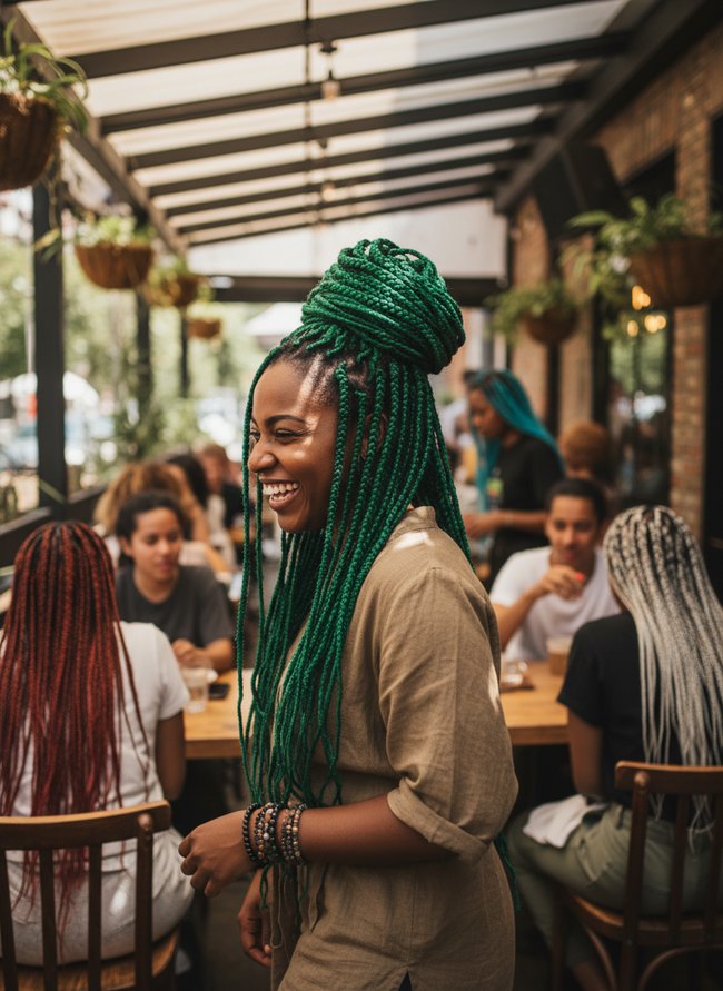 Deep Emerald Woven Locs