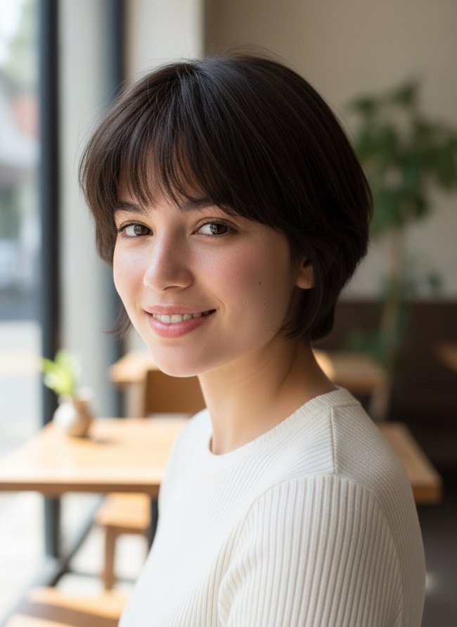 Asymmetrical Tapered Bangs