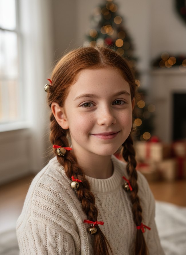 Jingle Bell Pigtails