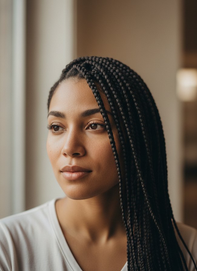 Side Swept Stitch Braids