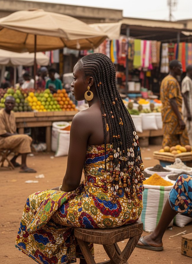 Geometric Beaded Fulani Braids
