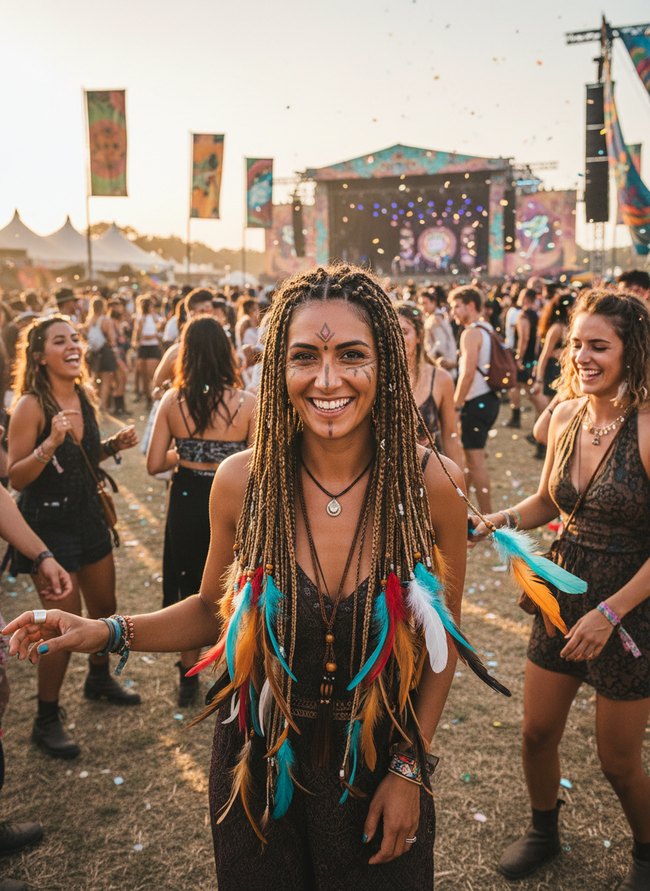 Feather Adorned Tribal Rows