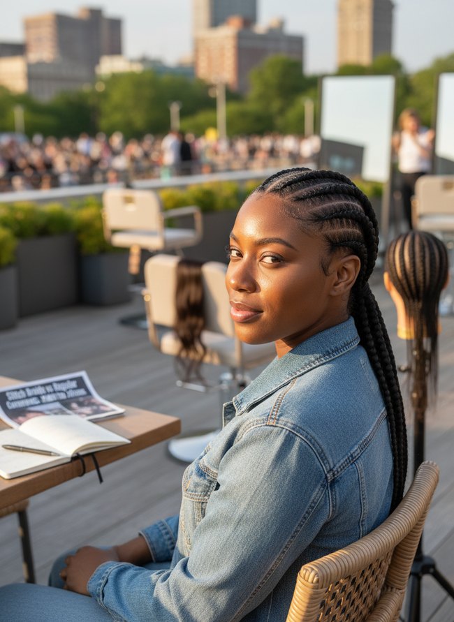 Straight Back Cornrows Sleek