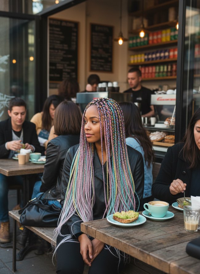 Pastel Rainbow Braids