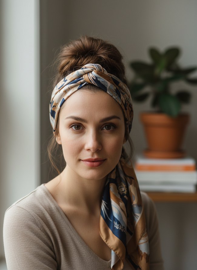Artful Scarf Headband Updo