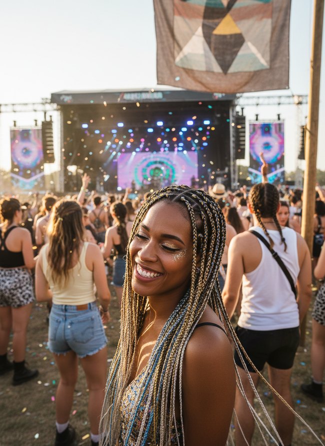 Metallic Thread Cornrows