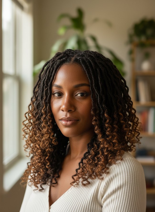 Curly Ends Faux Locs