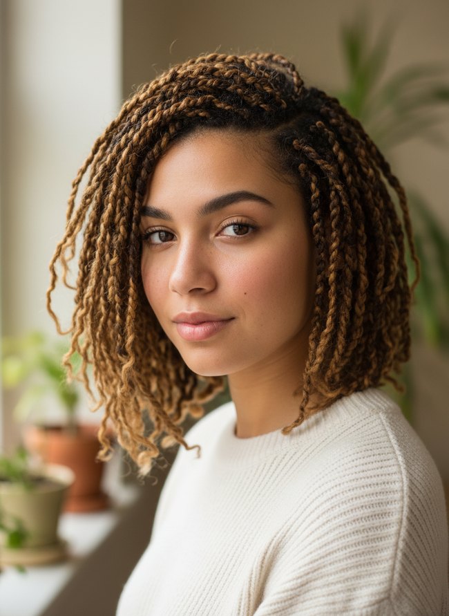 Angled Bob Crochet Twist