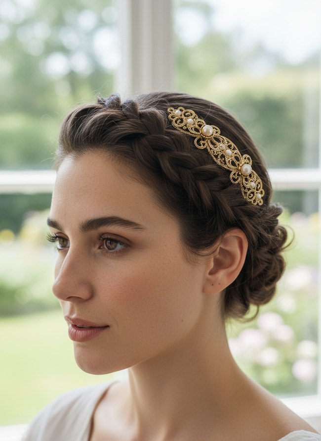 Gold Filigree Hair Clasps