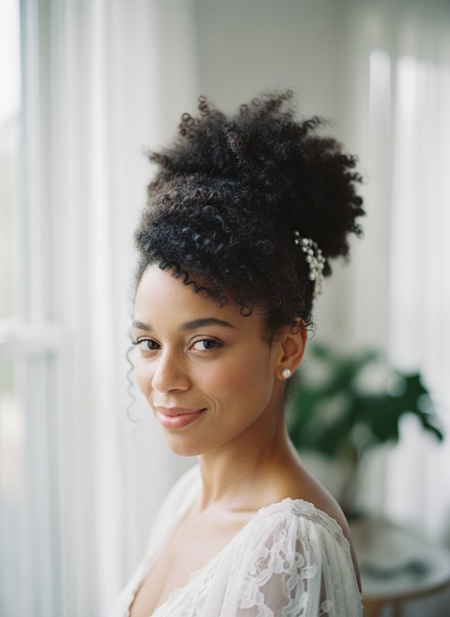 Asymmetrical Puff Updo