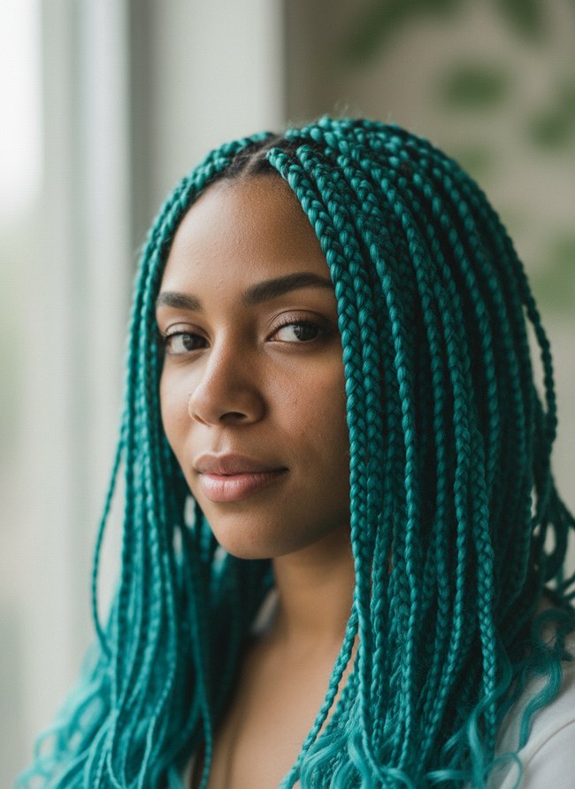 Aqua Teal Crochet Braids