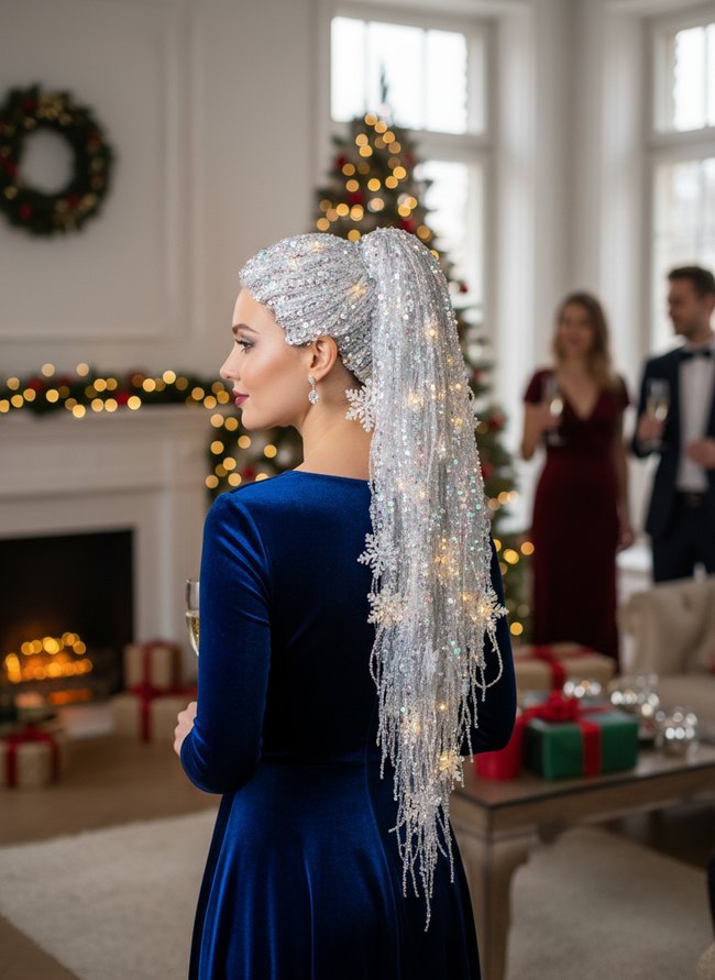 Shimmering Snowflake Ponytail