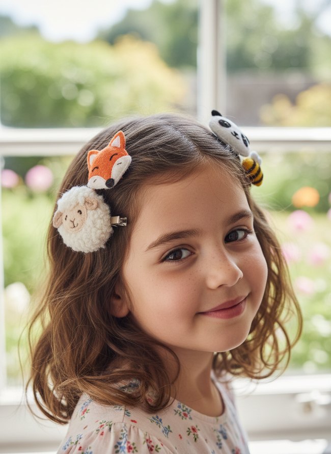 Whimsical Animal Hair Barrettes