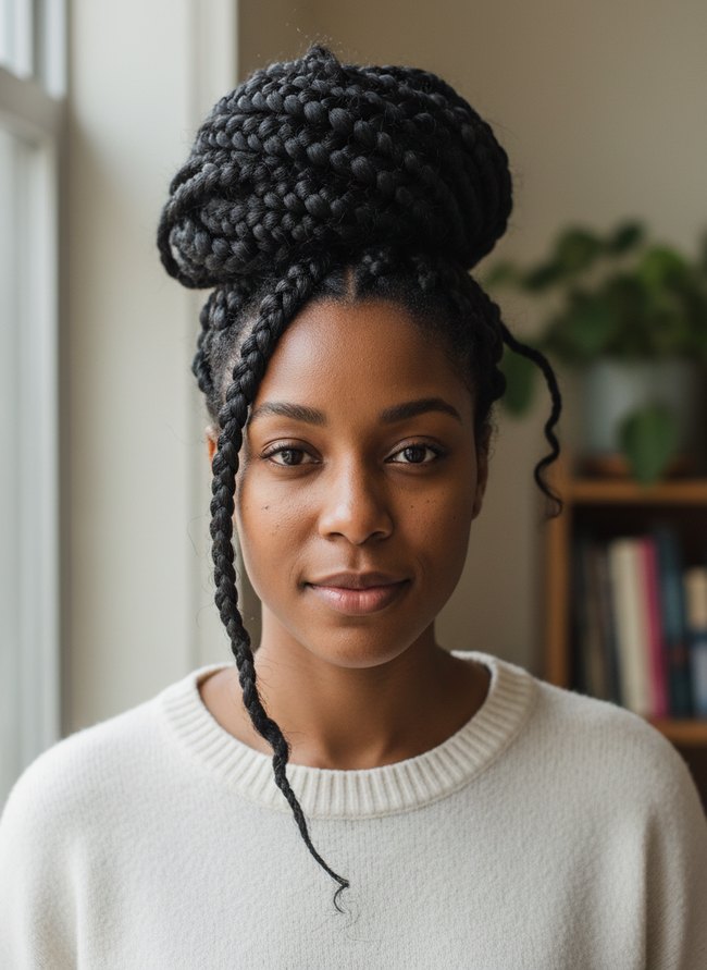 Chunky Braided Twist Bun