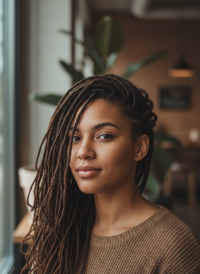 Side Swept Locs