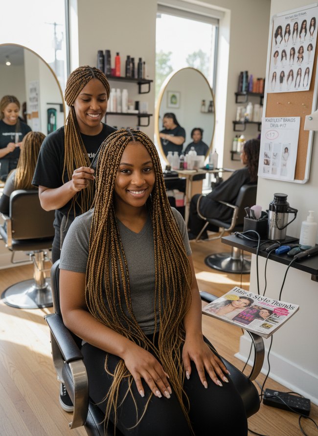 Two Tone Knotless Braids
