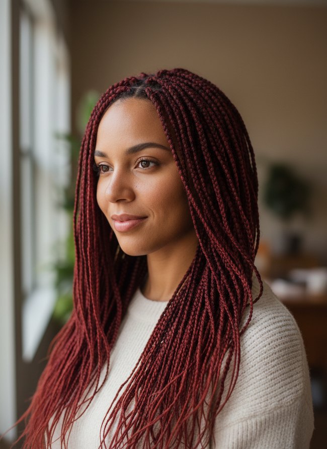 Burgundy Ombre Locs
