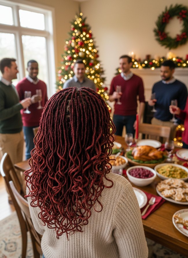 Cranberry Swirl Loc Waves