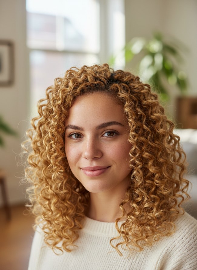 Golden Blonde Crochet Spirals
